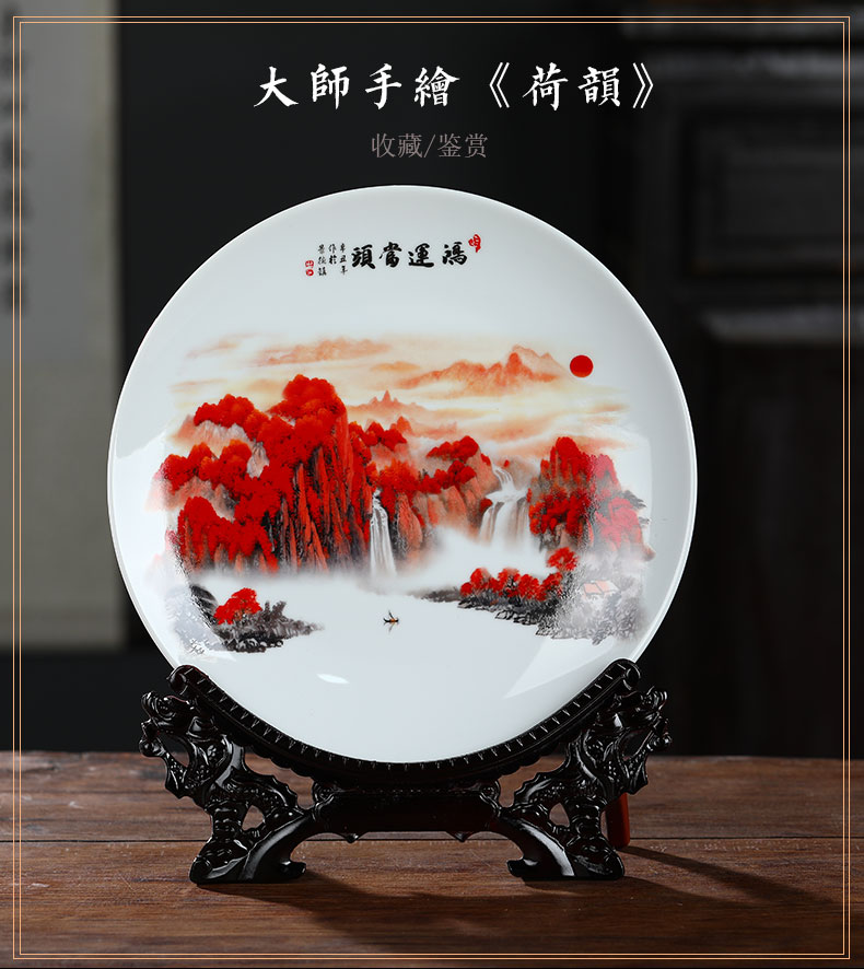 Much luck three - piece jingdezhen ceramic vase decorated office furnishing articles, the sitting room TV ark, small handicraft