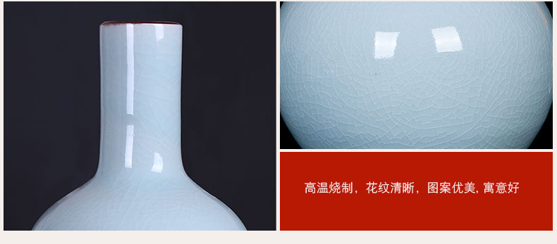 Jingdezhen ceramics antique vase shadow blue glaze up crack sitting room home decoration handicraft decoration furnishing articles