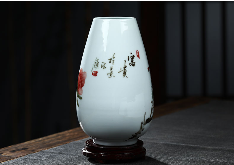 Jingdezhen ceramics hand - made Chinese vase peony lotus flower arranging home decoration wine crafts are sitting room