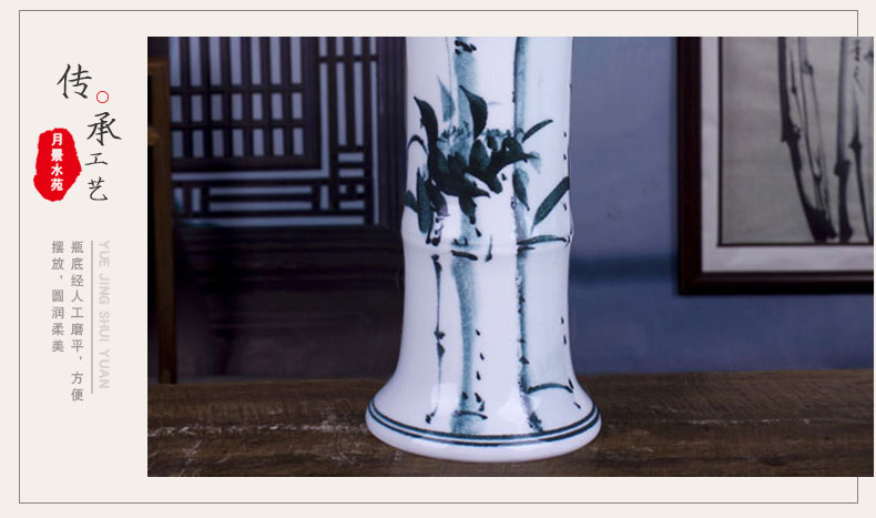 Jingdezhen ceramic lucky bamboo vase large landing hydroponic flower arrangement of I and contracted sitting room adornment porcelain furnishing articles