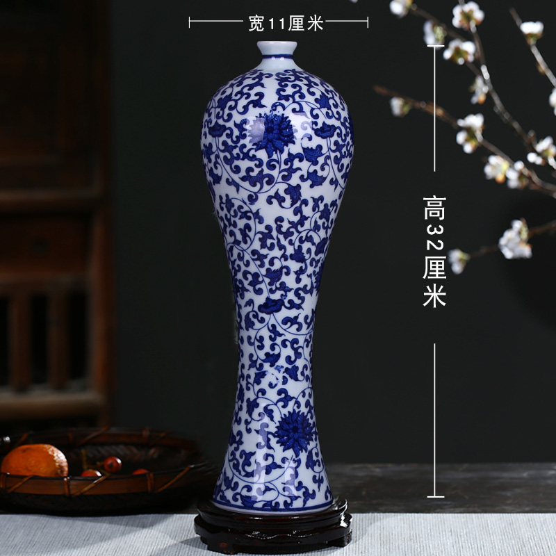 Jingdezhen blue and white porcelain vases, I and contracted decorative vase decoration ceramics handicraft furnishing articles in the living room