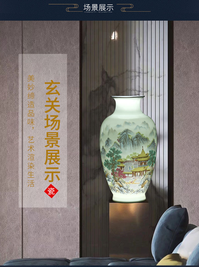 Jingdezhen ceramic vases, new Chinese style living room porch TV ark, flower arranging flower decoration craft ornaments furnishing articles