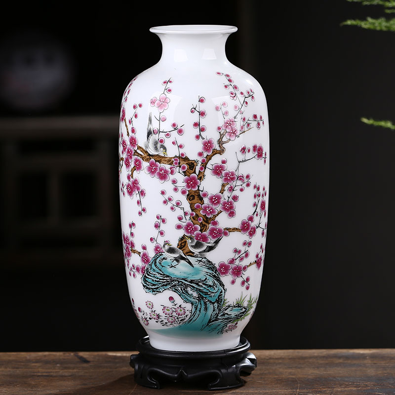 Jingdezhen ceramic floret bottle furnishing articles home sitting room adornment white flower arranging flowers is I and contracted table furnishing articles