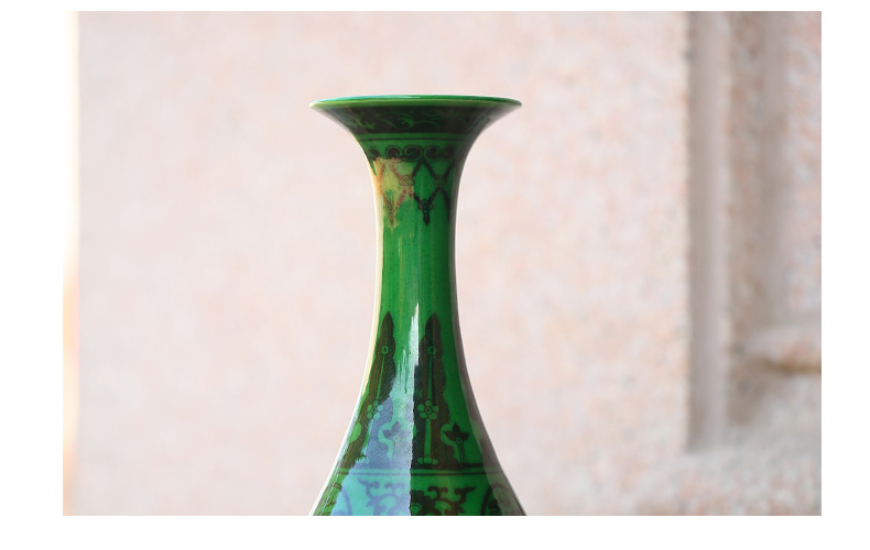 Jingdezhen ceramics antique piece of crack open green vase furnishing articles of Chinese style restoring ancient ways household decoration decoration