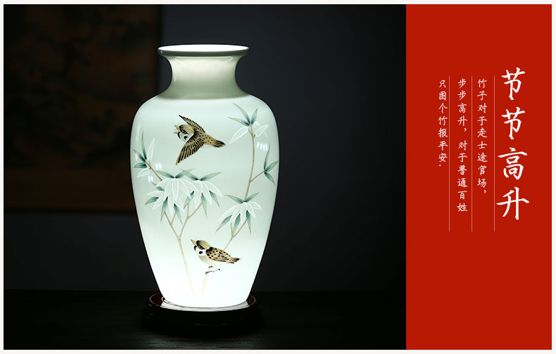Jingdezhen ceramics hand - made thin foetus carving knife clay and exquisite vase Chinese flower arranging sitting room adornment is placed
