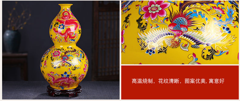 Ceramic powder of large vase inserted colored enamel vase of modern Chinese style flower implement furnishing articles furnishing articles decoration large living room