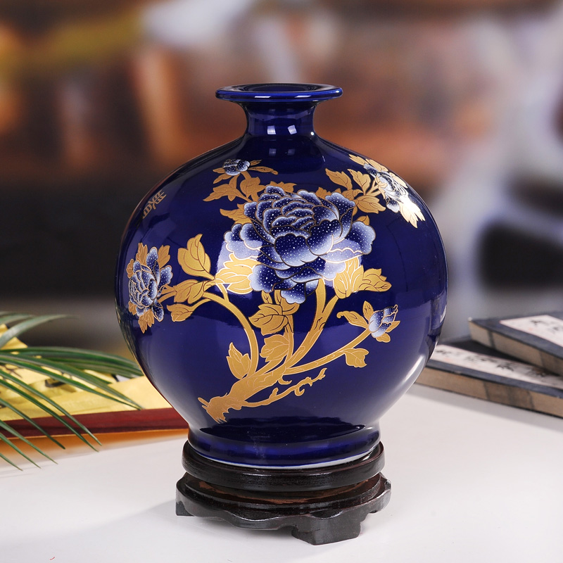 Jingdezhen ceramics cloisonne vase flower implement modern home furnishing articles adornment Chinese arts and crafts