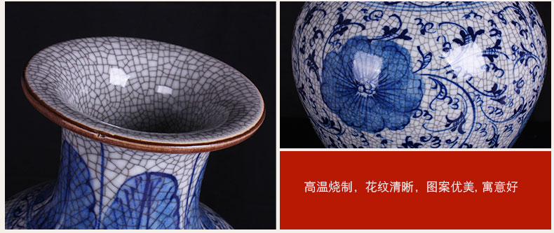 Jingdezhen ceramics guanyao classical arts and crafts of blue and white porcelain vase hand - made under glaze color antique home furnishing articles