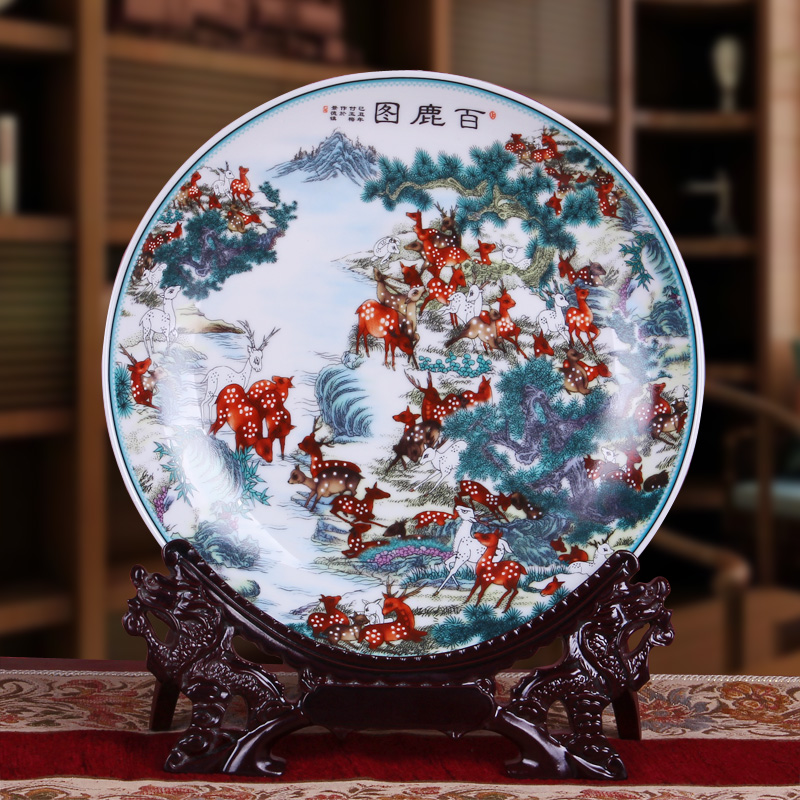 Jingdezhen ceramics with modern decoration plate faceplate hang dish figure Chinese style household decoration crafts are the ancient philosophers