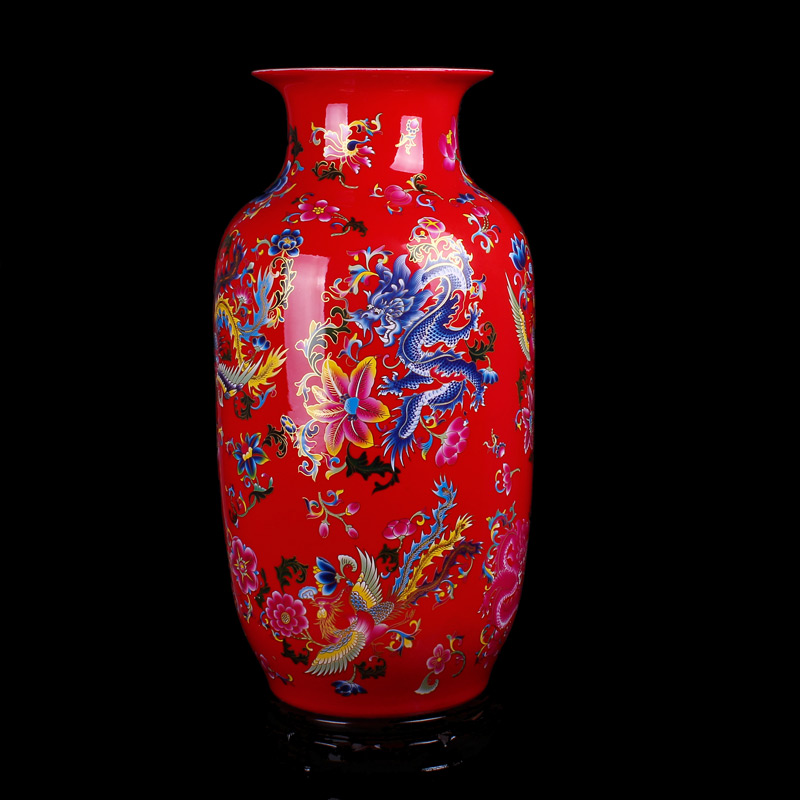 Jingdezhen Chinese I and contracted sitting room place of large ceramic vase that occupy the home decoration flower arranging flowers