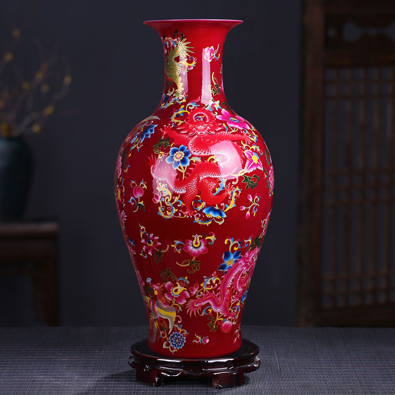Jingdezhen Chinese I and contracted sitting room place of large ceramic vase that occupy the home decoration flower arranging flowers