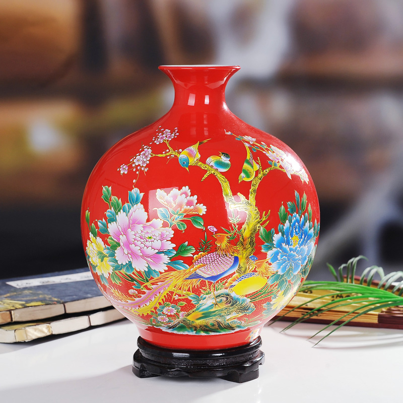 Jingdezhen ceramic large vases, flower arranging furnishing articles household act the role ofing is tasted I and contracted liliaceous bottle decoration decoration