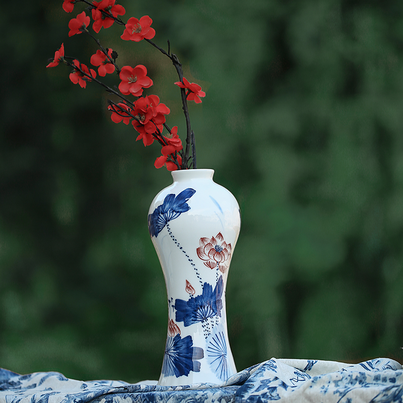 Jingdezhen ceramic hand - made porcelain vases, I and contracted household act the role ofing is tasted China lotus scenery figure