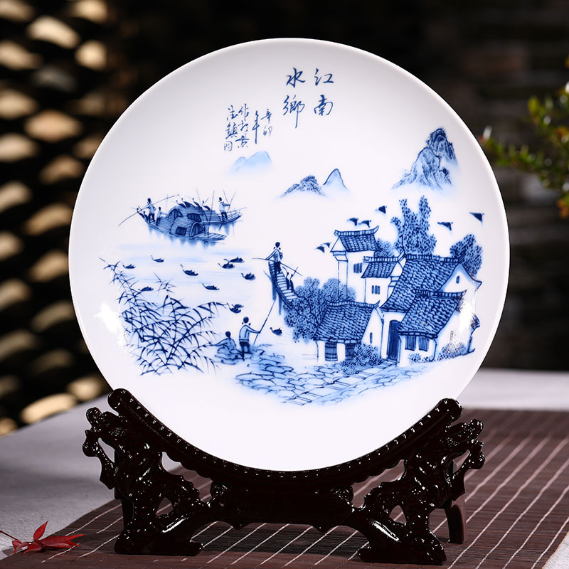 Jingdezhen ceramic decoration plate desk furnishing articles of TV ark, wine decorations household decoration wedding gift