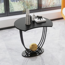 High-end rock plate angle a few new Chinese sofa side light luxury new creative simple living room corner round small coffee table