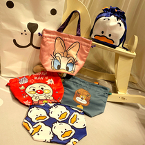 ins can check duck bento bag Japanese lunch box bag drawstring storage bag tote bag Mommy bag portable bento