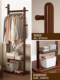Black Walnut Color Solid Wood Floor-Standing Clothes Rack for Bedroom, Simple Home Use Clothes and Hat Rack, Clothes Hanging Rod