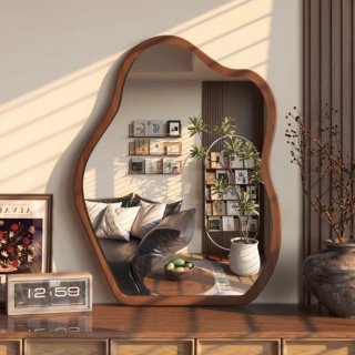 Vintage-Style Makeup Mirror, Dressing Table Mirror, Bedroom Home-Use Cloud-Shaped Decorative Mirror, Wall-Mounted or Tabletop Vanity Mirror