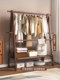 Solid Wood Floor-Standing Clothes Rack for Bedroom, Home Indoor Clothing Rack, Wooden Clothes Drying Rack with a High-End Feel