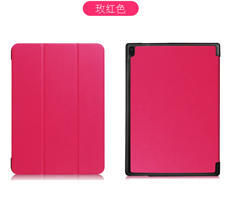 Lenovo TAB4 10 vỏ bảo vệ lưới màu đỏ TB-X304F bao da chống rơi đơn giản dễ thương bao da với máy ngủ 10,1 inch TB-X304N máy tính bảng vỏ màu sáng tạo Nhật Bản và Hàn Quốc mỏng - Phụ kiện máy tính bảng ốp ipad pro