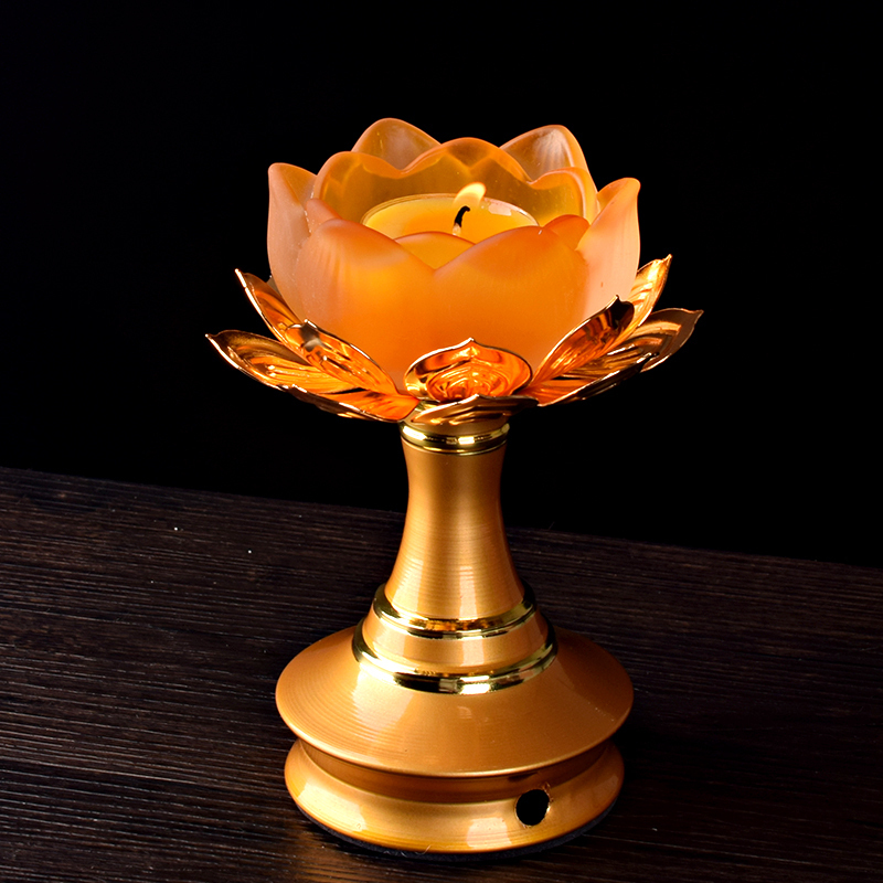 Predestined Buddha alloy glazed lamp holder for Buddha lotus candlestick Buddha front ever light butter lamp base lamp holder