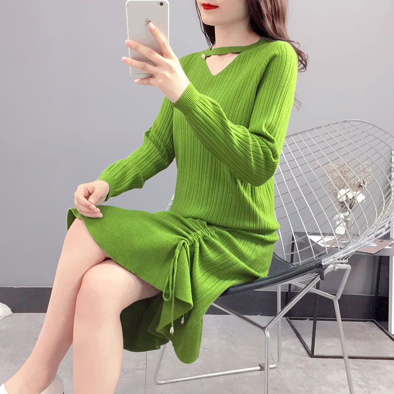 Anti-mùa qingcang phụ nữ áo len siêu lửa dày 2020 mới nước giả nhung knitsweater sâu đến đầu gối lỏng lẻo mã quần áo của phụ nữ