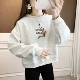 Толстовка, модное нижнее белье, круглый воротник, с вышивкой, 2024 года, подходит для подростков, городской стиль, в западном стиле