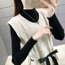 Long womens knitted dress two-piece autumn winter clothing 2021 new version still temperament sweater base skirt