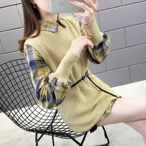 Foreign air fashion knit horse waistcoat sweater Two sets ladies 2022 spring autumn new shirts Minus Age Suit Blouse