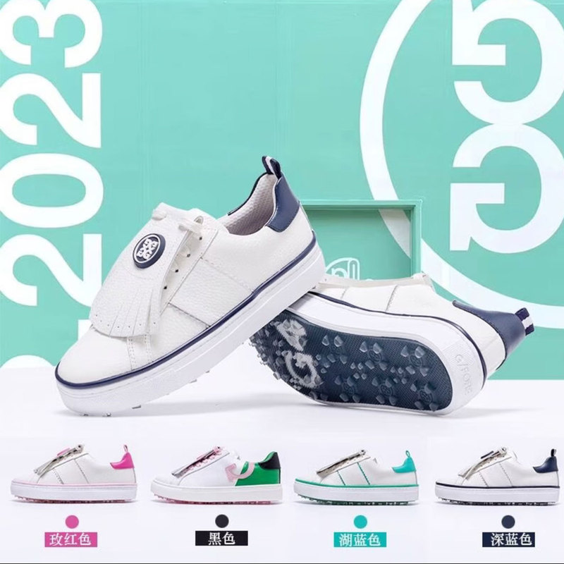 G4 Nailless Tassel Golf Women's Shoes Golf First-Layer Cowhide Golf Outdoor Waterproof Sports Small White Sneakers
