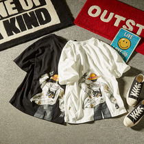 Straw hat group summer Japanese trend mens animation print short sleeve T-shirt Korean casual loose top