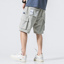 Hustle and bustle summer American original trend mens overalls Japanese retro youth casual shorts