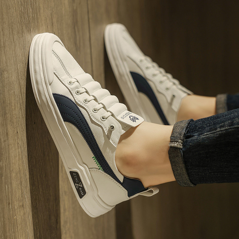 Men's Shoes Winter 2025 New Trendy Brand Versatile Men's Slip-On Leather Non-Slip Wear-Resistant Casual Sports Flat Shoes