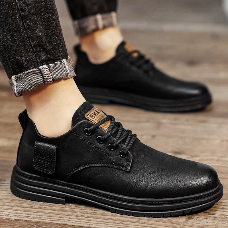 Men's Leather Shoes, Autumn and Winter 2025 New Style, Men's Genuine Leather British Style Casual Business Formal Low-Top Martin Boots