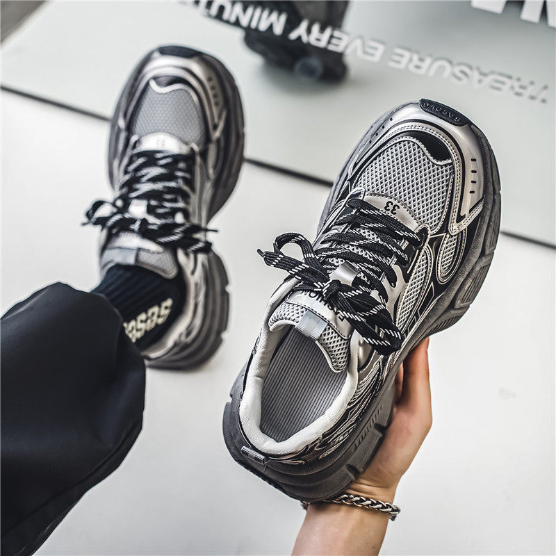 Putian Men's Autumn and Winter Trendy Brand 2025 New Mesh Sports Casual Men's Height-Increasing Running White Dad Sneakers