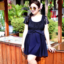 Large size swimsuit female fat mm200 pounds conservative cover belly show thin bathing suit in hot spring bathing suit middle-aged mother swimsuit