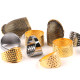 Adjustable thimble household anti-pinch finger set ring thimble hoop sewing tool embroidery gold silver thimble device