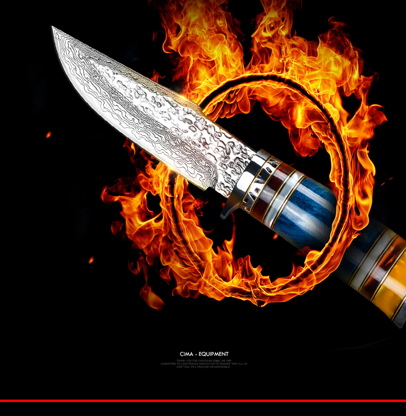 Cima Damascus thép dao saber độ cứng cao dao thẳng tay rèn dao mẫu phôi thép ngoài trời công cụ thu thập - Công cụ Knift / công cụ đa mục đích dao bấm đa năng