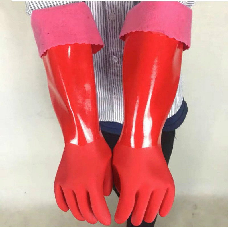 Kitchen Plus Suede Latex Gloves Winter Warm Housework Wash Clothes Skin-care Waterproof Durable 2022 New