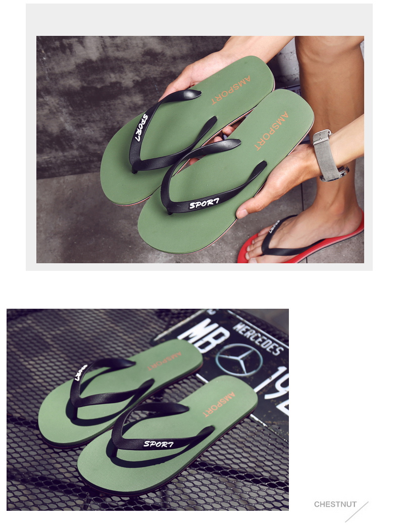 Mặt đất cách flip flops nam mùa hè dép chống trượt và dép cá tính Hàn Quốc phiên bản của xu hướng pinch ngoài trời giày bãi biển của nam giới thường