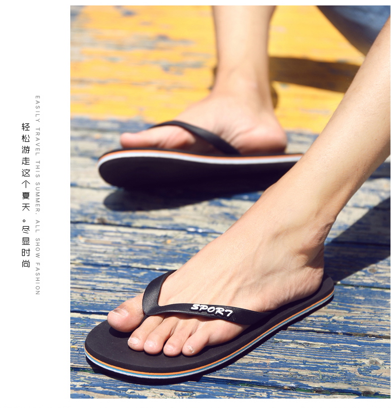 Mặt đất cách flip flops nam mùa hè dép chống trượt và dép cá tính Hàn Quốc phiên bản của xu hướng pinch ngoài trời giày bãi biển của nam giới thường