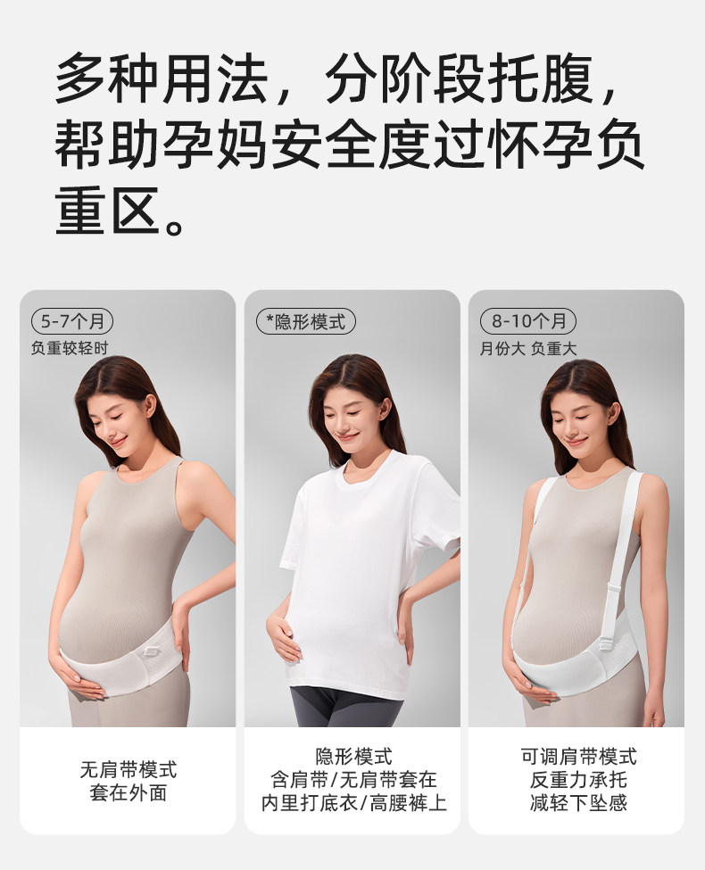 Бандаж 十月结晶反重力托腹带孕妇专用腹部腰托肚子背带透气排汗秒穿脱 October crystallization