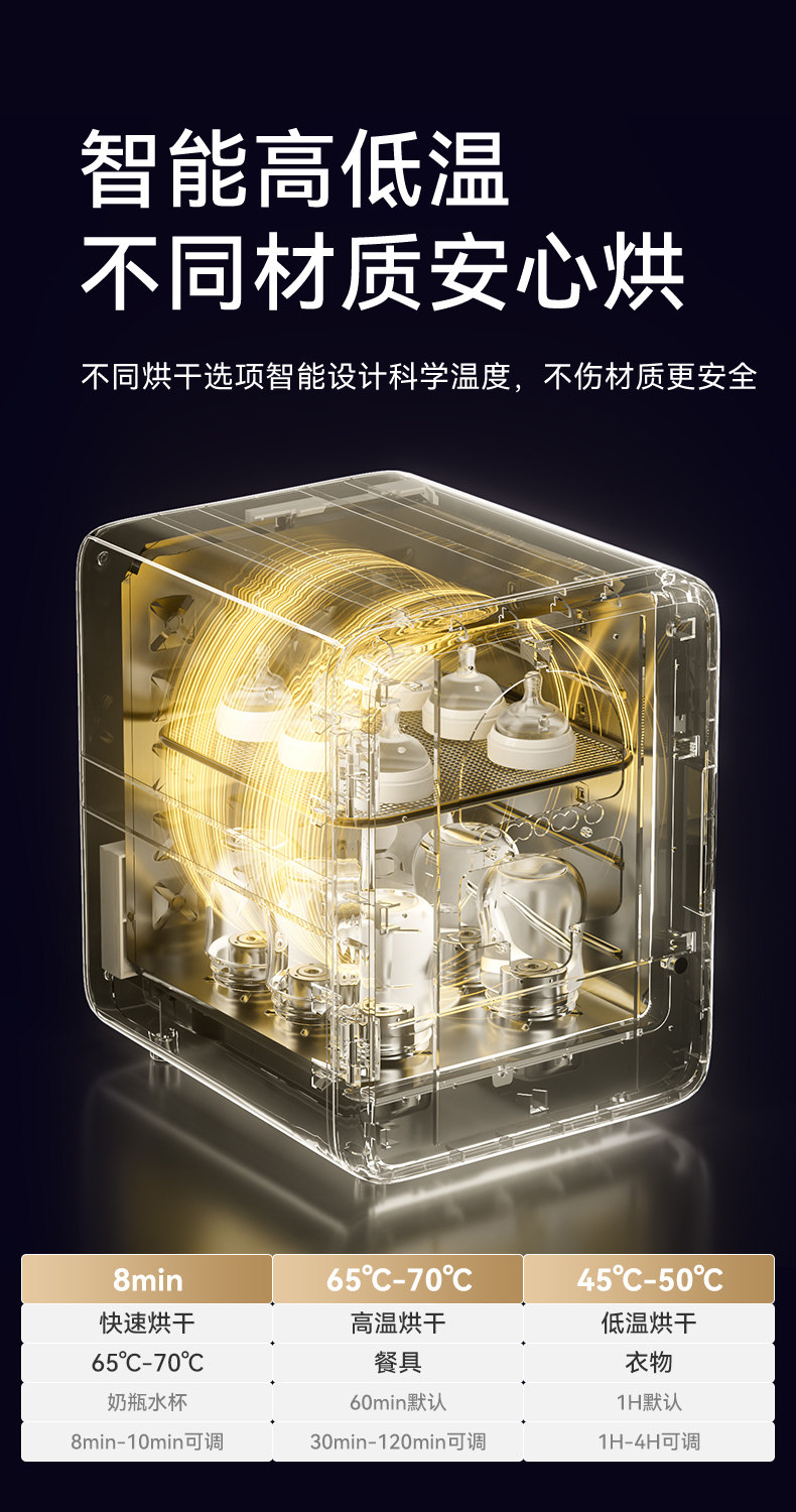 Стерилизатор 十月结晶小金盾婴儿消毒柜紫外线杀菌烘干一体宝宝专用奶瓶消毒器 October crystallization