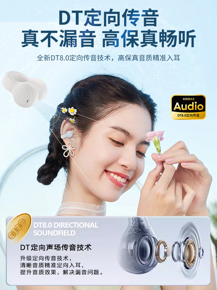 Bluetooth Earphones, Clip-On Type, Non-In-Ear, Air Conduction, Wireless, Official Genuine Product, Sports Noise Reduction, 2026 Model, High Sound Quality