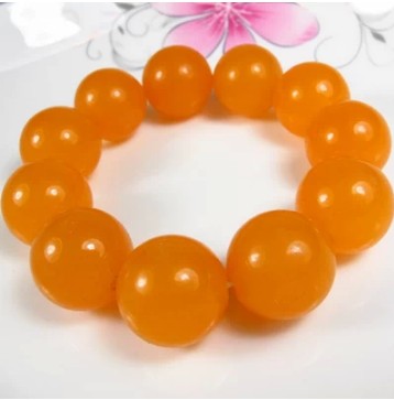 Natural Yunnan Huanglong Jade Chicken Fat Yellow Bracelet Longling Huanglong Jade Buddha Bead Bracelet Male and Female Couple Bead Chain