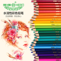  Hero brand water-soluble color lead water-based color pencil soluble painting set 36 colors 48 colors 72 colors stroke pen for children beginners Adult students with professional hand-drawn tools