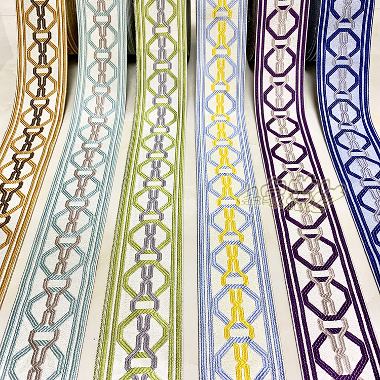 7cm high-end curtain accessories accessories embroidery flower jacquard high-density simple sofa table flag pillow stitching ribbon