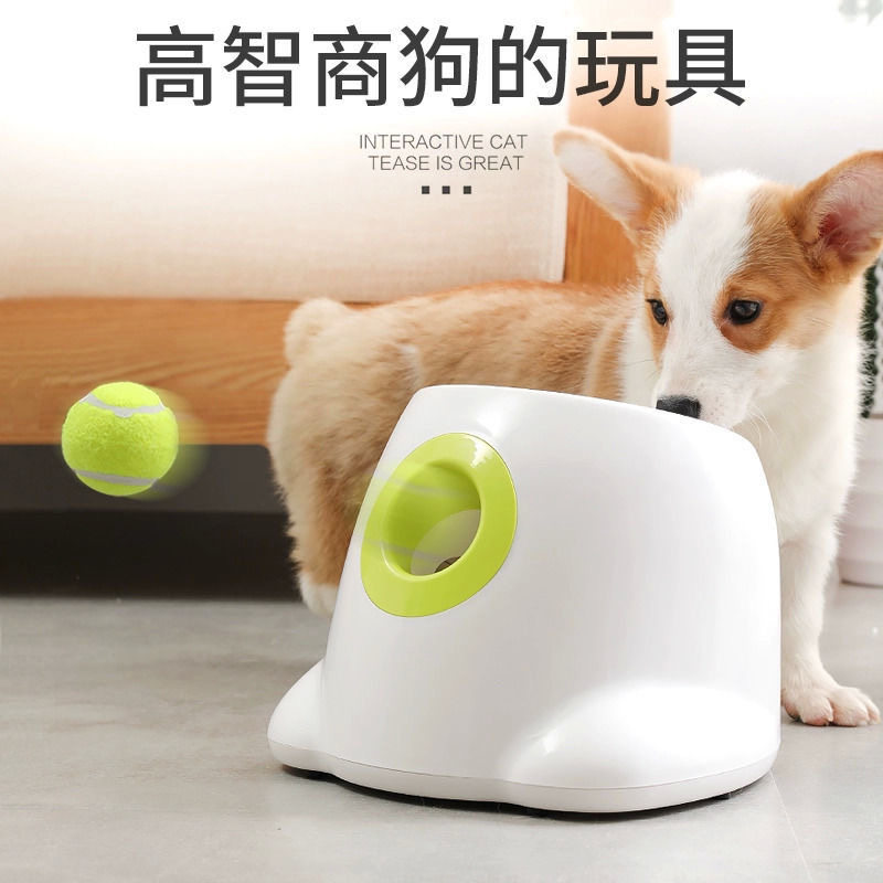 Dog Toy Ball Tennis Launcher Automatic Throwing Ball Serving Pitching Machine Pinball Machine Pet Net Red Ball Throwing Dog
