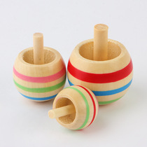 Wooden small gyro Traditional manual rotating gyro Childrens toy gadgets Kindergarten corner material three pack