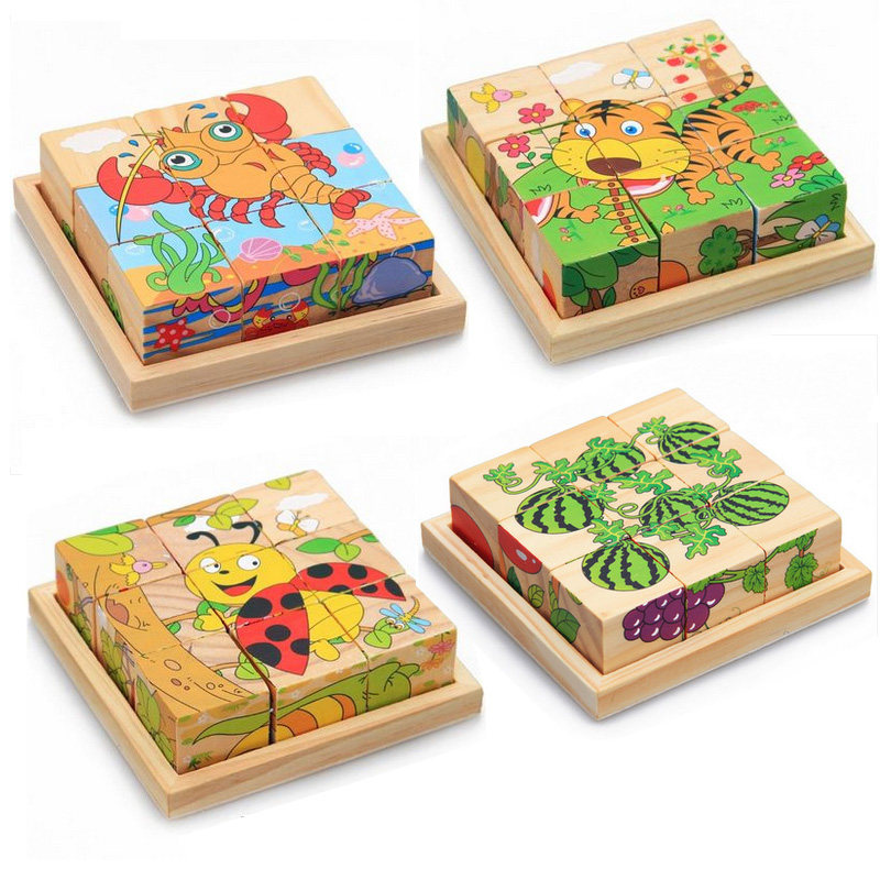 Six-sided painting 2-6 three-dimensional puzzle children's educational early education intellectual development toys boys and girls 1-3 years old baby